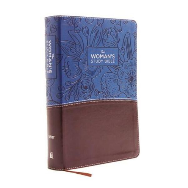 The Holy Bible, (NIV Woman's Study Bible, Blue & Brown Leather) Large Print Red Letter Edition by Thomas Nelson Publishers