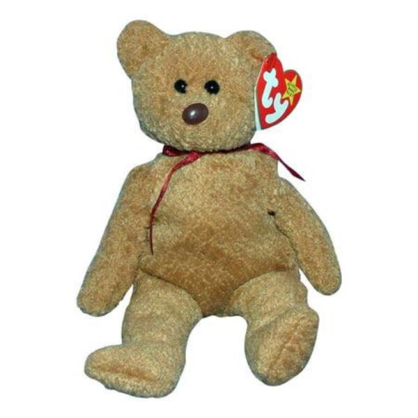 "Curly" the Brown Bear TY Original Beanie Babies Collection (Rare & Retired Vintage Collectible)