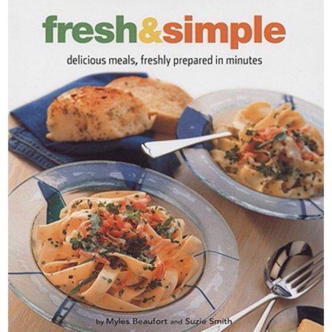 Cookbook cover: two bowls of pasta and bread