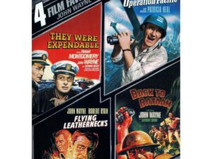 Four-panel vintage wartime movie poster collage