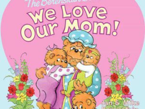 Berenstain Bears hugging mom in pink heart