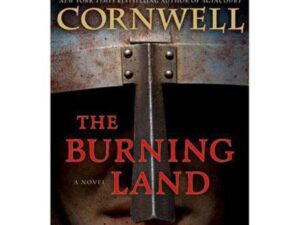 The Burning Land book cover showing helmet