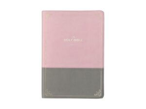 Holy Bible, (KJV) Super Giant Print, Pink & Gray Faux Leather, Red Letter Edition by Christian Art Publishers