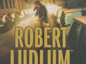 Thriller book cover: man running from explosion