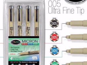 Pigma Micron 005 Ultra Fine Point No Bleed Bible Note Pens (Set of 4)