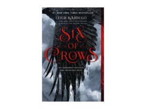 Six of Crows book cover with black wing