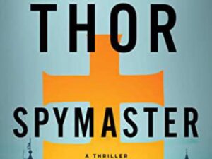Spymaster thriller book cover with orange symbol