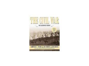 Civil War illustrated book cover with tents