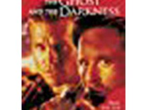 Red movie poster with two men's faces
