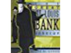 Man in coat near bank sign