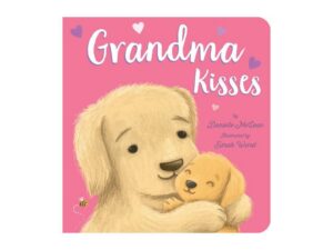 Grandma Kisses book cover hugging dog and puppy