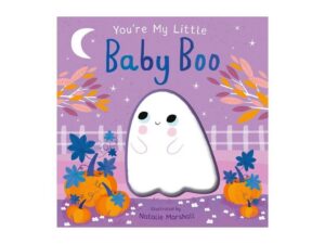 Baby Boo children's book cover with smiling ghost