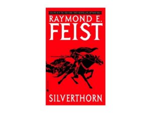 Red Silverthorn book cover with mounted rider