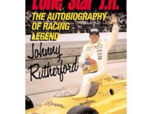 Autobiography cover: racing legend on yellow car