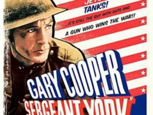 Vintage "Sergeant York" film poster with soldier
