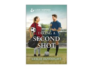 Romantic soccer book cover with smiling couple