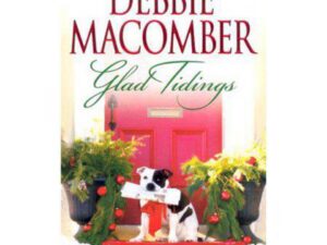Dog holding letter at Christmas-decorated doorway