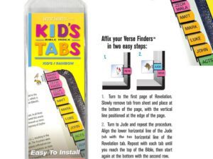 Colorful kids Bible index tabs packaging