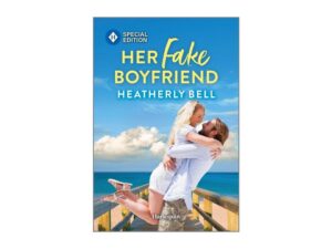 Romantic novel cover: couple on seaside pier