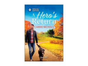 Autumn book cover: man walking dog