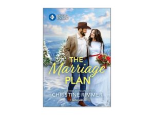 Couple in wedding attire on snowy book cover