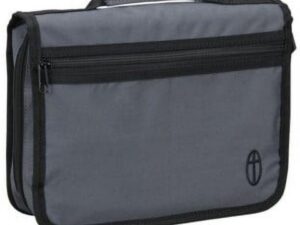 Gray zippered travel organizer pouch with handle