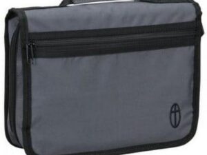 Gray zippered organizer bag with handle