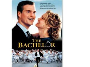 The Bachelor poster: smiling couple