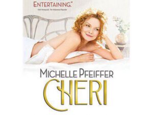 Romantic film poster: woman reclining on bed