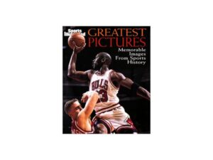 Sports magazine cover featuring basketball action