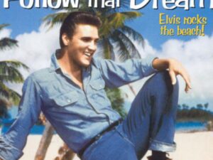 Smiling man in denim on tropical beach
