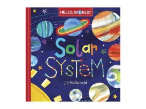 Colorful children's solar system book cover